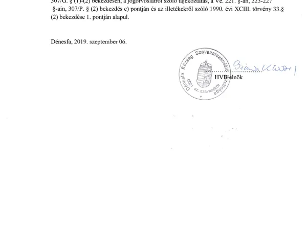 A Helyi Választási Bizottság nyilvántartásba vételi határozatai (2019) (10. kép)